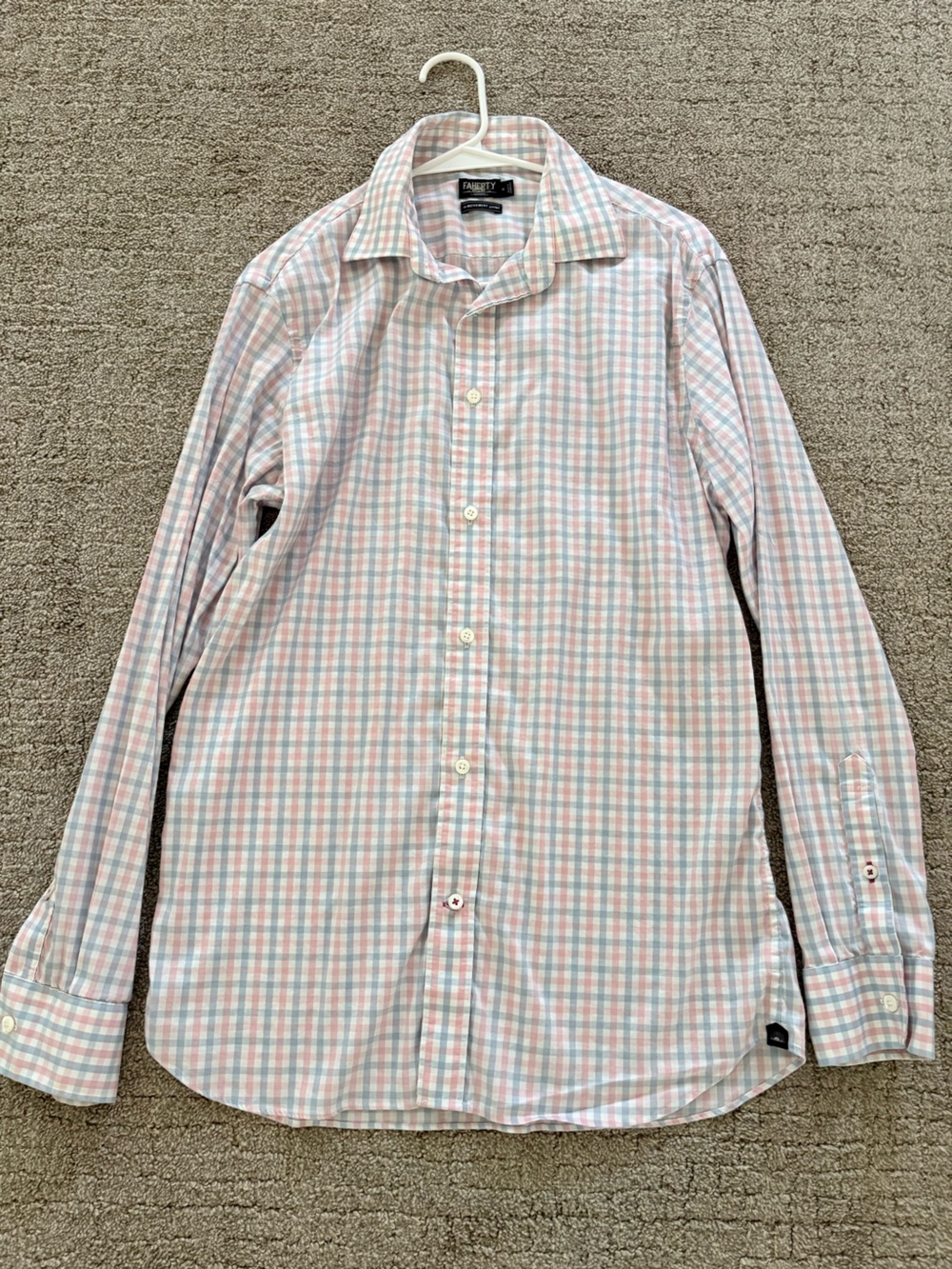 Faherty Movement Shirt Blue & Pink Check - Size Medium